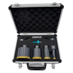 BIHUI Diamond Brazed Core Bit Set in Aluminum Case 7 pcs