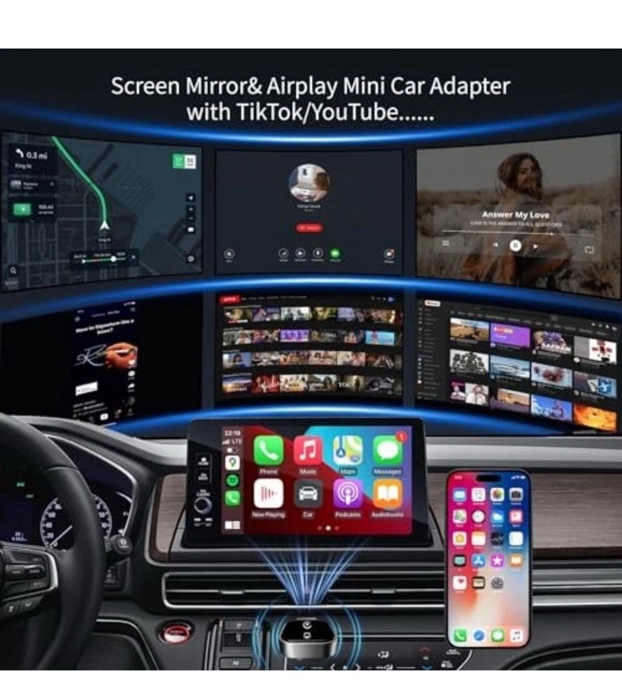 Wireless CarPlay Adapter for Android Auto - 3 in 1 Screen Mirror Android auto