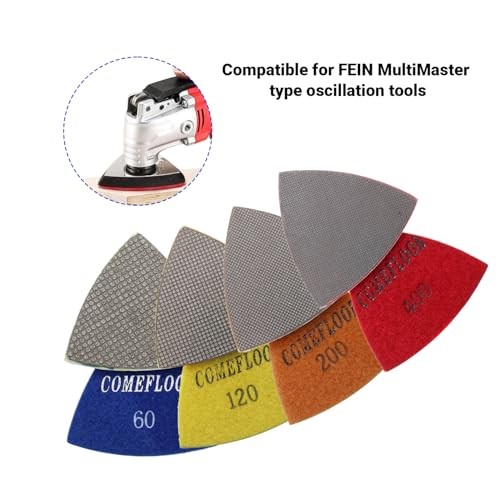 Triangular Diamond Polishing Pads for Corner Edge, Mixed Grit 60-400