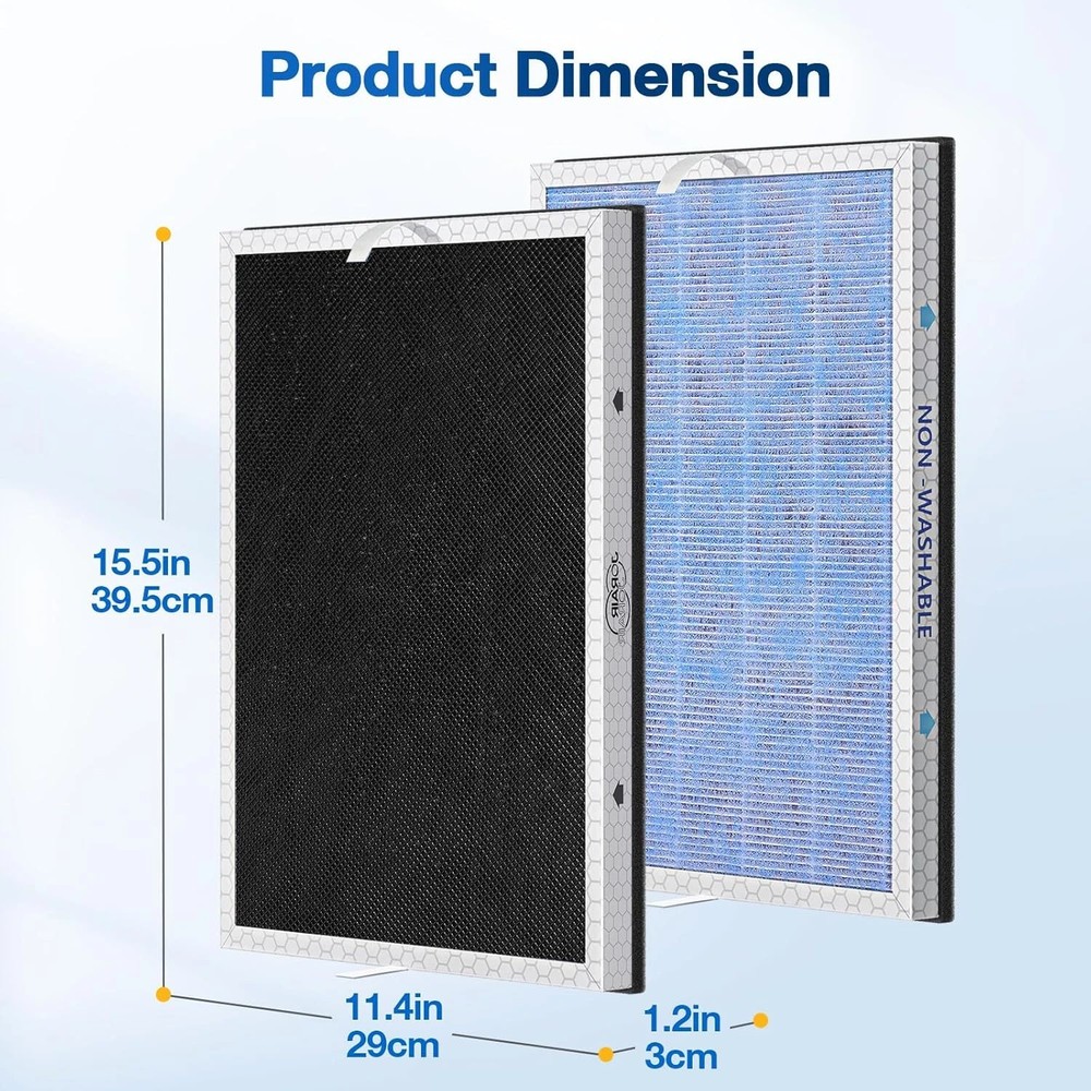2 PACK MSA3/MSA3S HEPA Replacement Filter Compatible with Membrane Solutions MSA