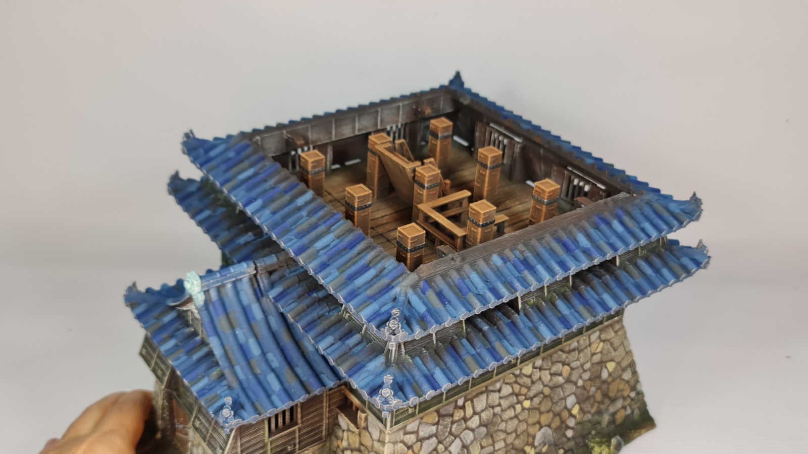 Hatsume 3D Printed Japanese Castle 28mm Miniature for Tabletop RPG