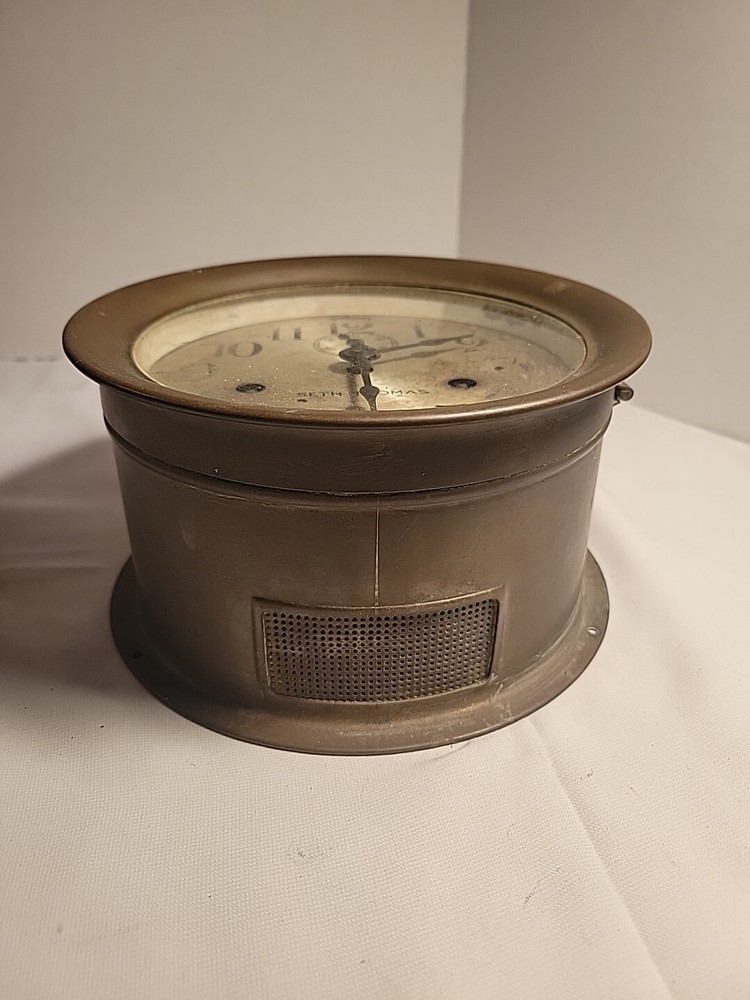 Seth Thomas Antique Ships Bell Clock Brass