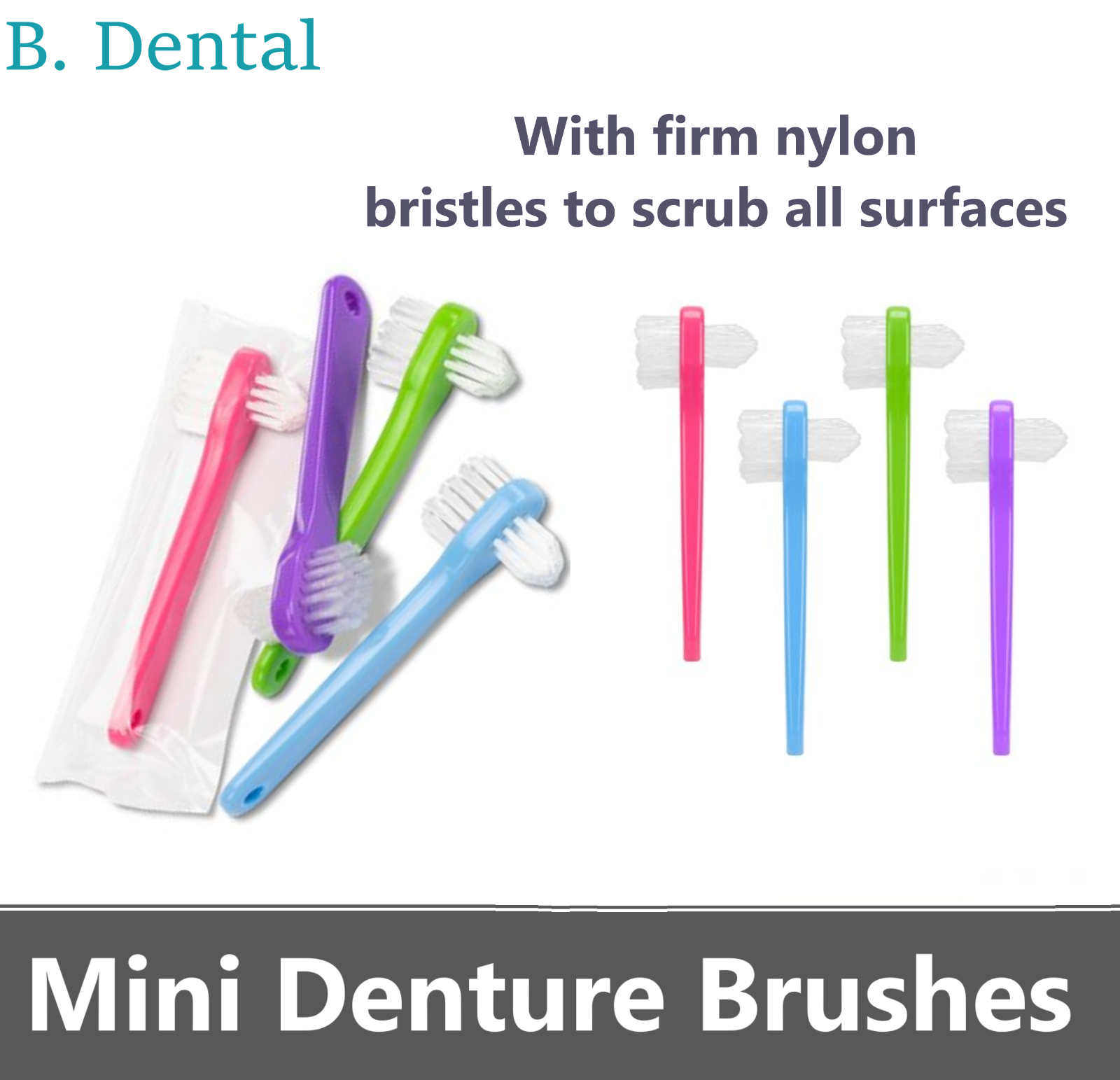 Denture Cleaning Brush Braces Descaling Brush Denture Toothbrush Oral Cleaning