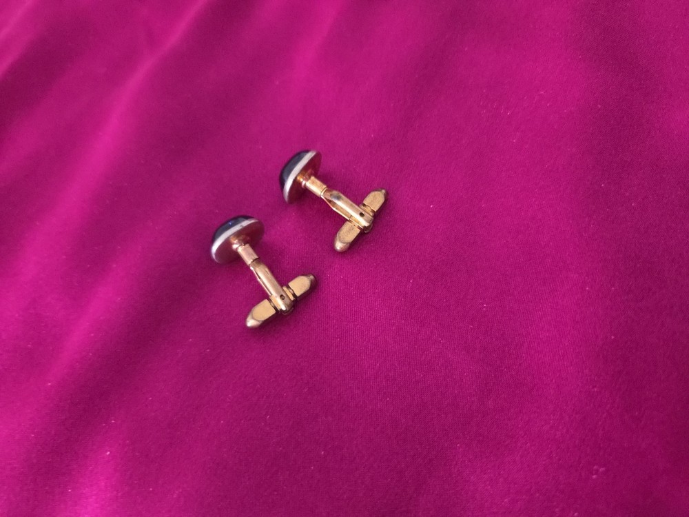 Blue Goldtone Cufflinks & Shirt Studs