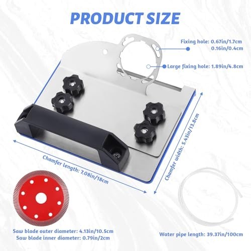 45° Tile Chamfering Tool & Cutter Stand for Angle Grinder - 100-Type Attachments