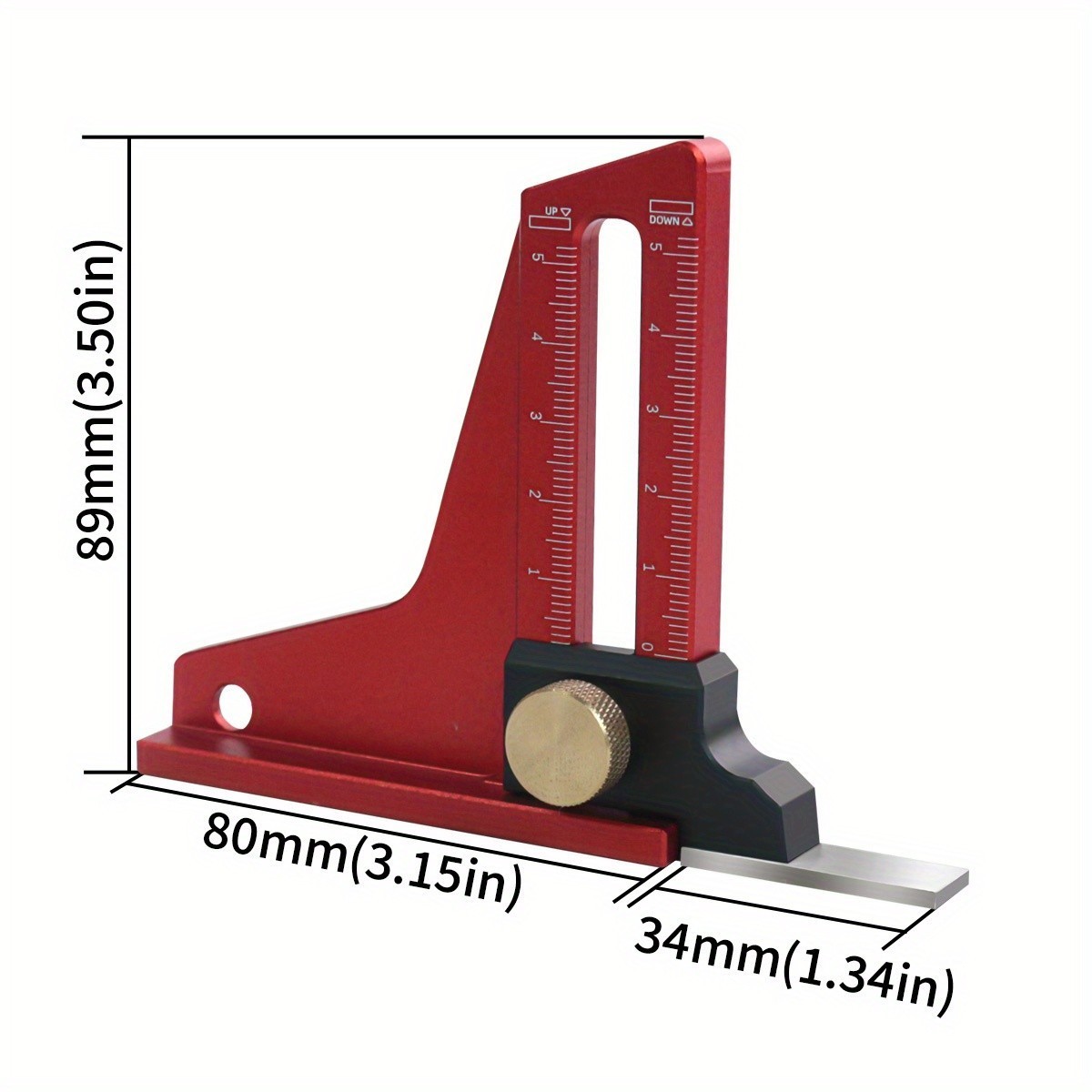 Table Saw Measuring Ruler Depth Gauge W/CNC Laser Scale & Height Lock Adjustable