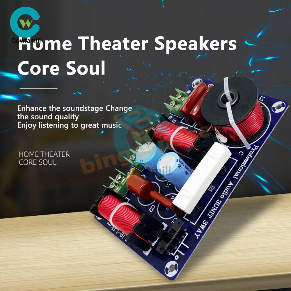 250W 3 Way Treble + Midrange + Bass Frequency Speaker Crossover Divider Filter
