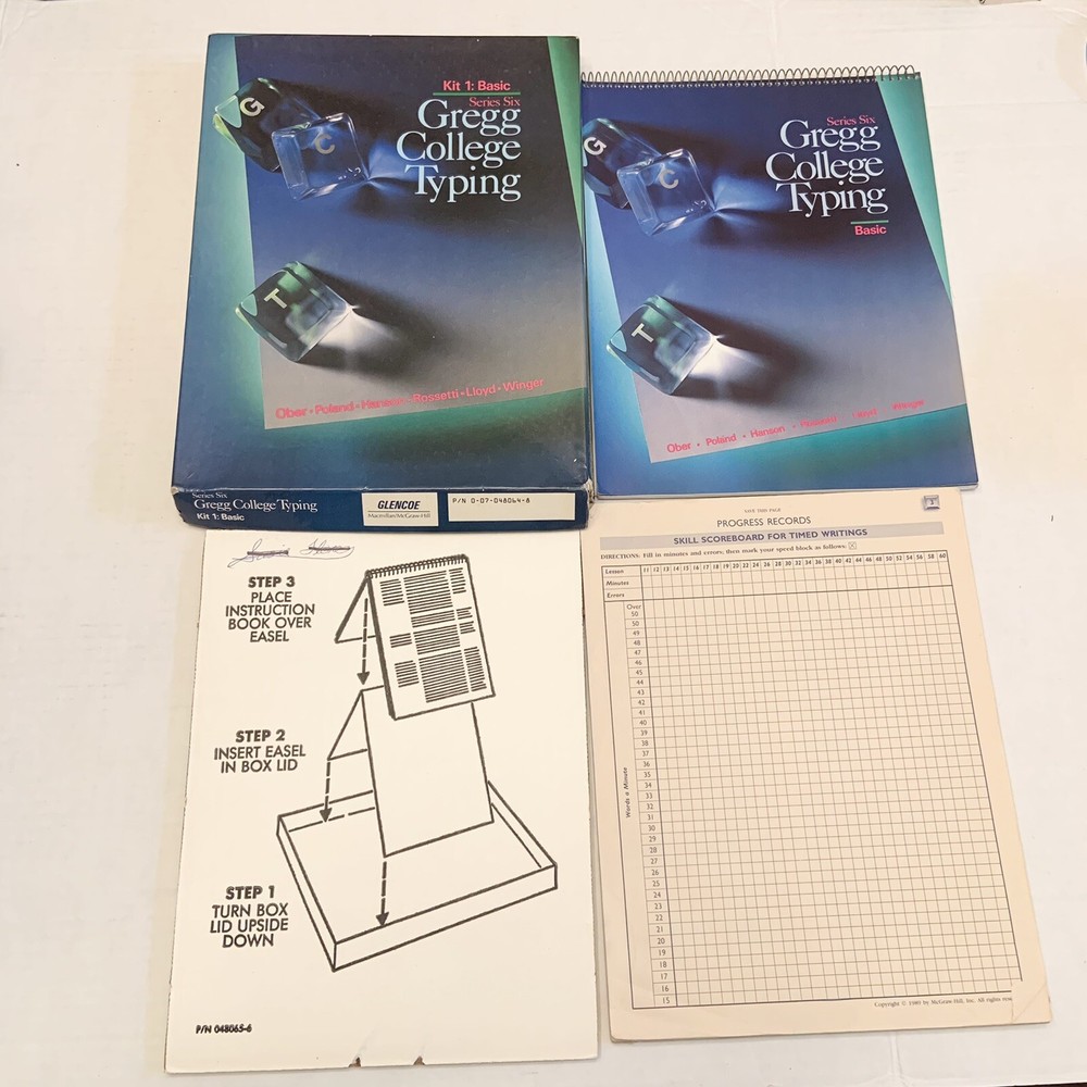 Gregg College Typing: Series Six Kit 1 - Basic Progress Record 1980s Keyboarding