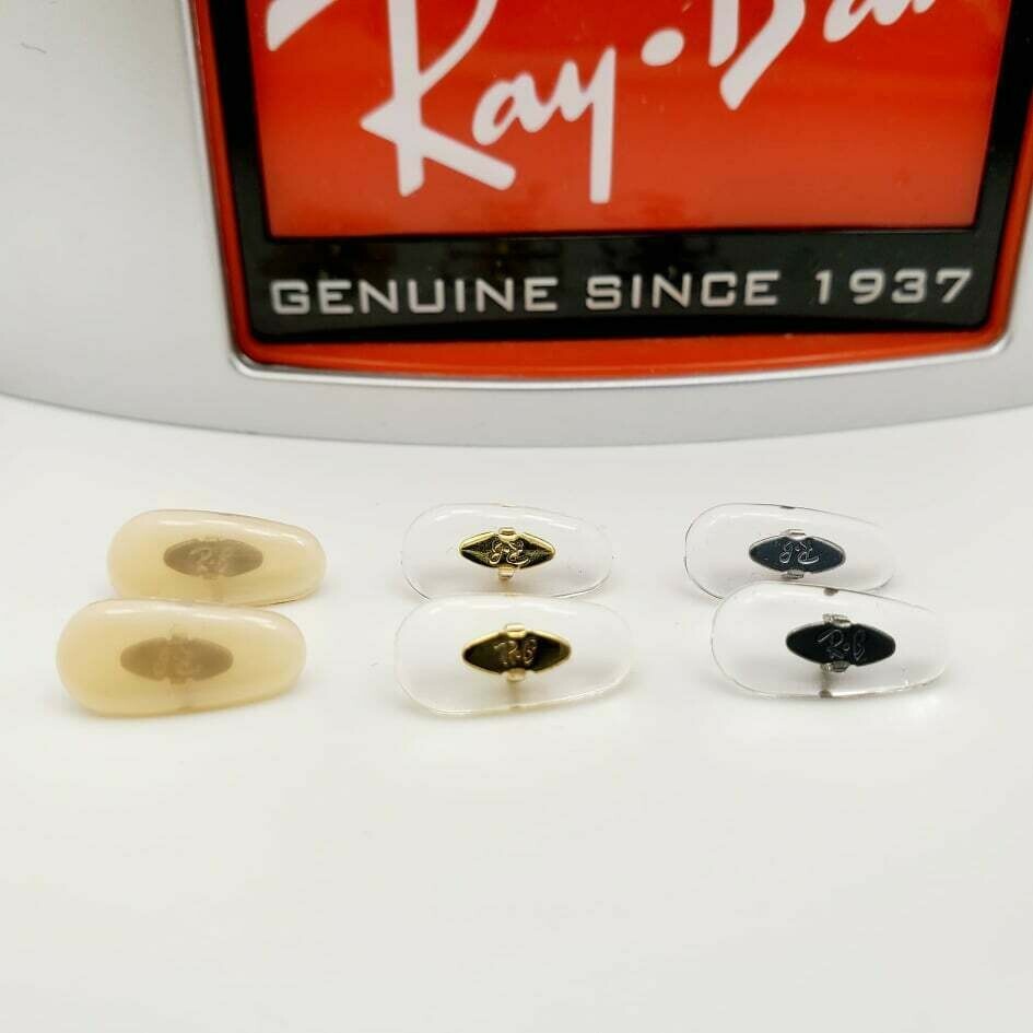 Ray Ban Pair Replacement Nose Pads Crimp On Gold/Gun Clear, Flesh 12, 14 or 16mm