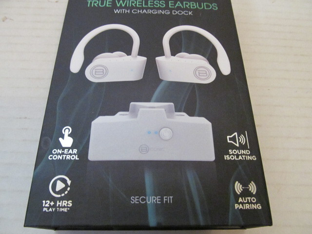 Biconic Motion True Wireless Earbuds with Charging Dock, White