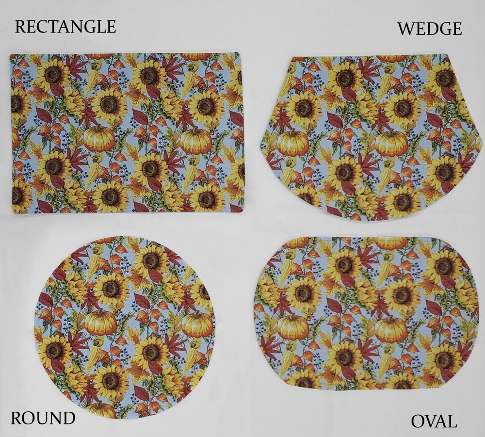 Fall Pumpkin Sunflower Corn Placemats (4 Shapes Available)