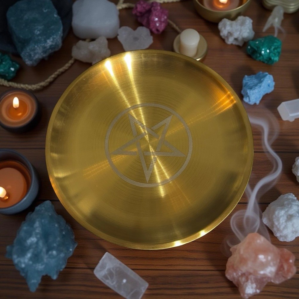 Alter Offering Plate - Pentagram - Gold
