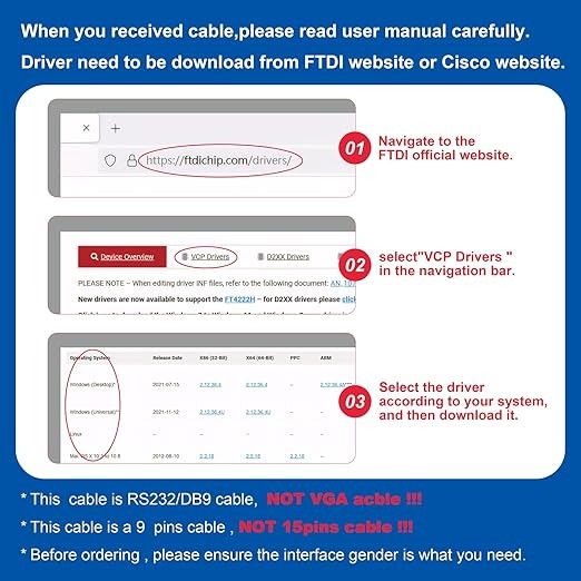 USB To RS232 Serial DB9 Adapter Cable