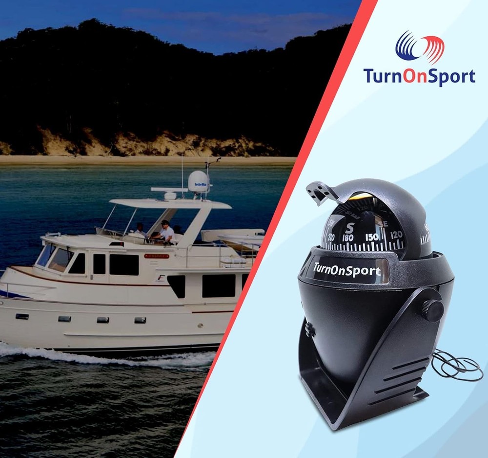 Boat Compass Dash Mount Flush - Boating Compass Dashboard Suction - Navigatio...