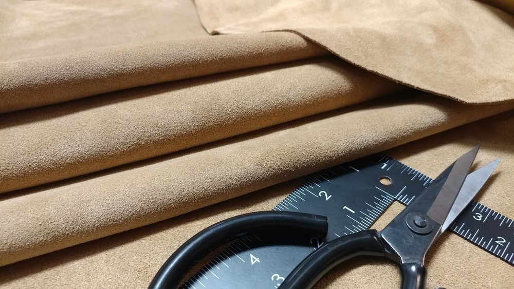 PREMIUM CAMEL BROWN/SAND BROWN SUEDE SPLIT LEATHER COWHIDE