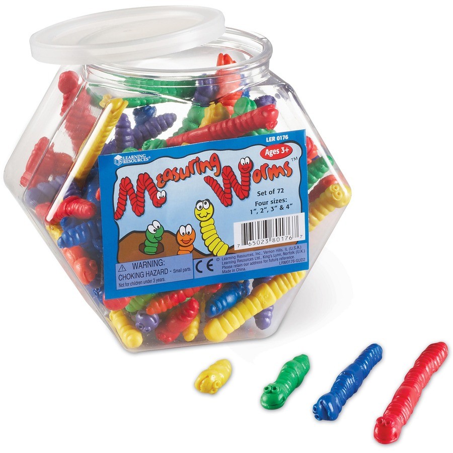 Learning Resources LER0176 Measuring Worms 72 pcs Multi-Color
