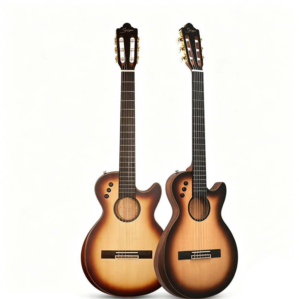 Crossover Hollow Classical Guitar Solid Wood Nylon Strings Thin body