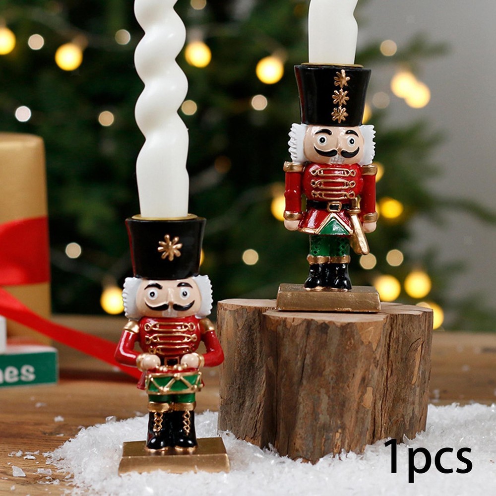 Nutcracker Candle Holder Nutcracker Ornament Figurine Desktop Decoration