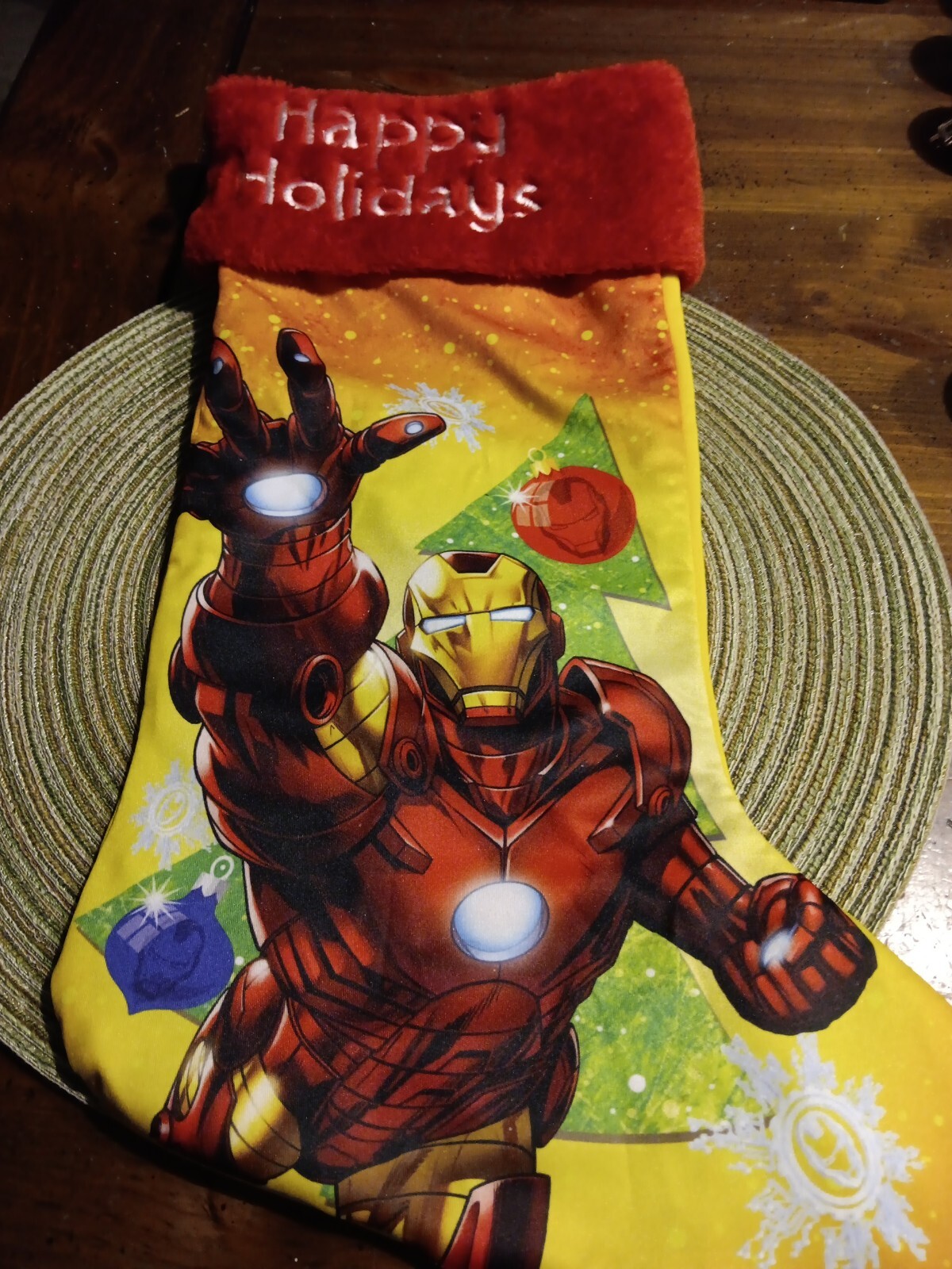 Marvel Avengers Christmas Stocking Happy Holidays Ruz  Embroidery