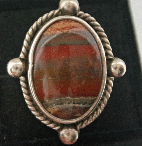 Sterling Hand Crafted Picture Jasper Ring