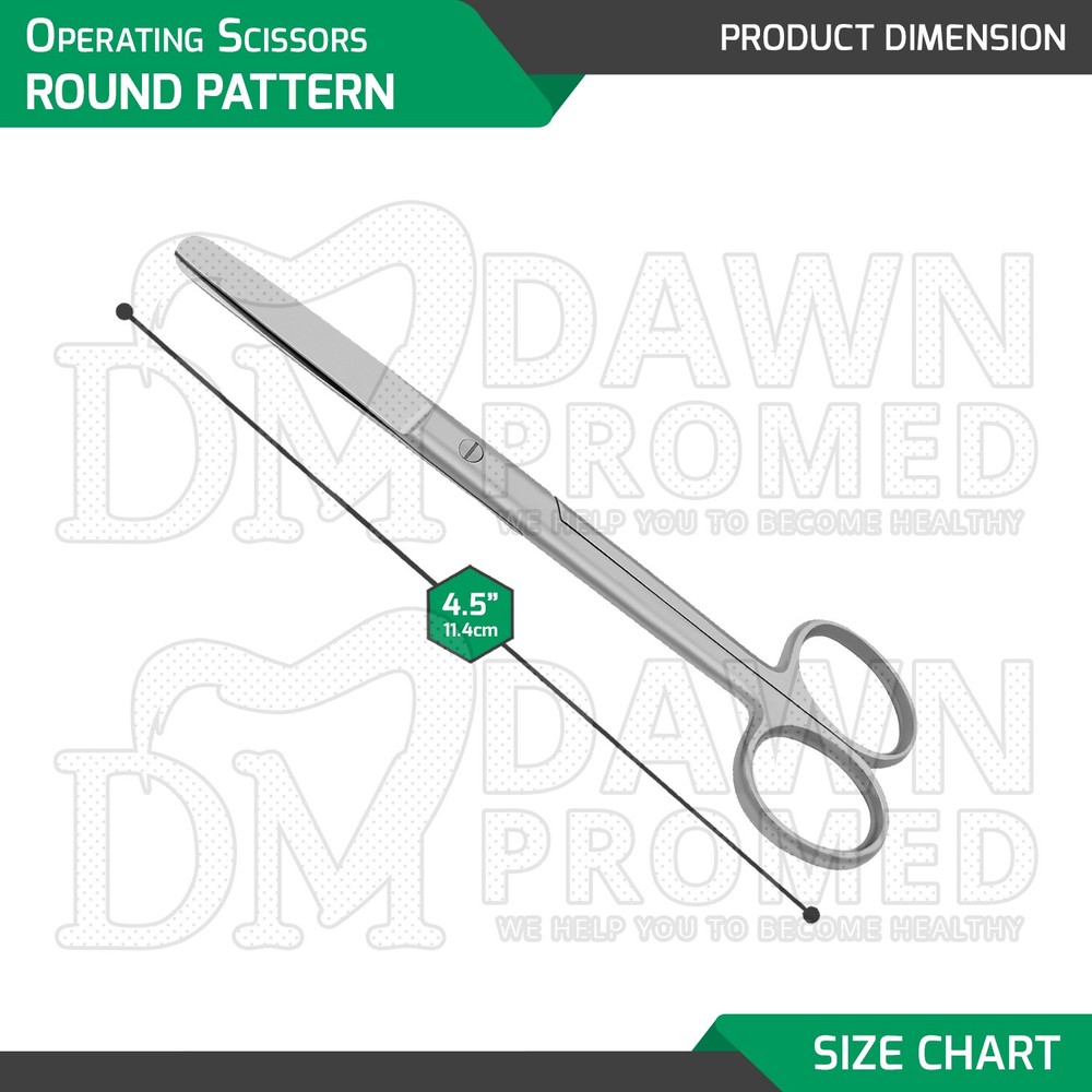 Operating Scissors 4.5" Straight Blunt Blunt Round Pattern Surgical Instruments