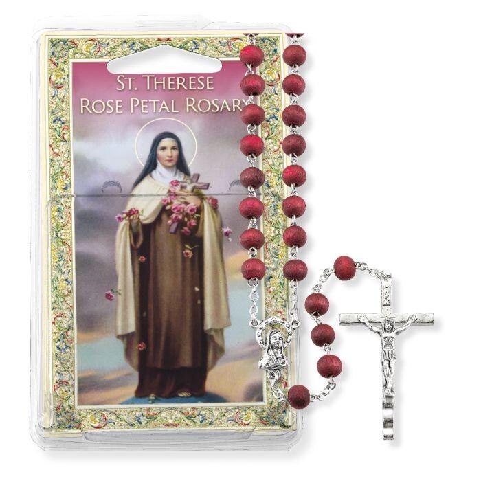 Saint Therese - Rose Petal - Rosary Boxed