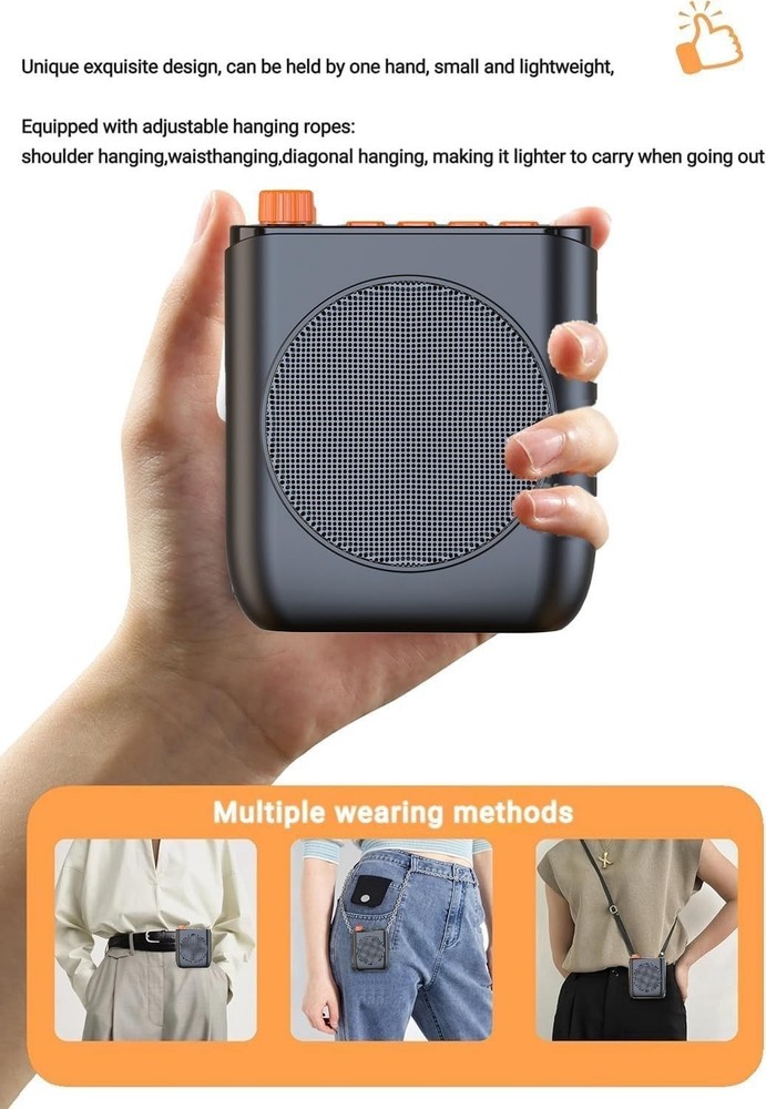 Wireless Voice Amplifier with Wireless Lavalier Microphone,Portable Speaker