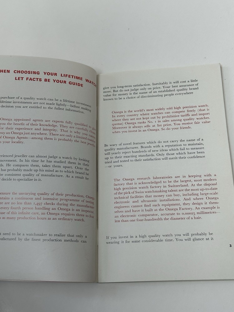Omega 1963-4 Collection Catalogue