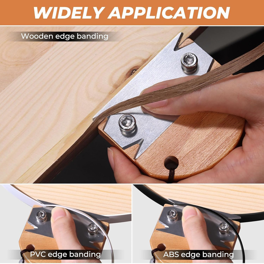 Edge Banding Trimmer & Planer - 2PCS Replacement Blades, Deburring, Chamfering &