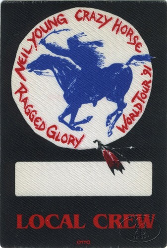 NEIL YOUNG 1991 Ragged Glory Tour Backstage Pass