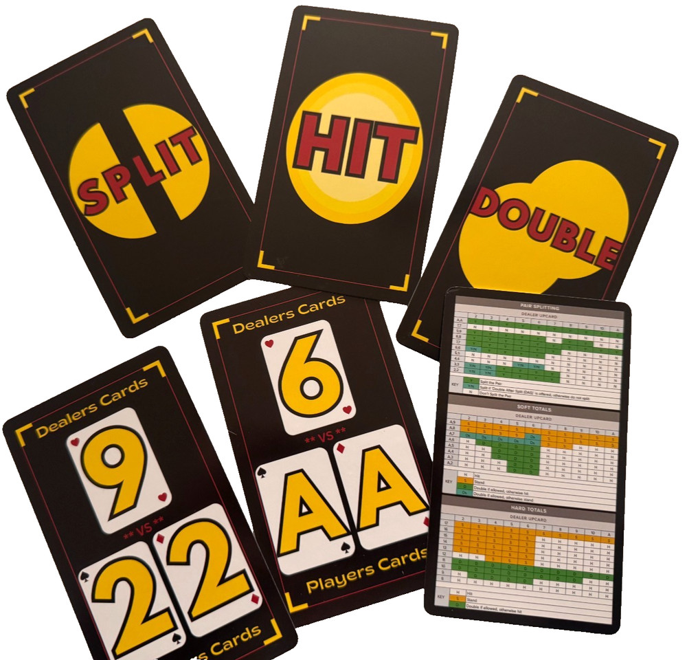 Blackjack Basic Strategy Flashcards for Beginners Casino Game Learning Cards NEW