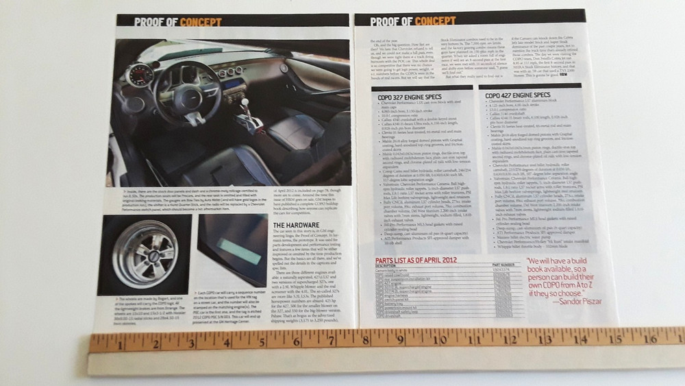 2012 COPO CAMARO ORIGINAL 2012 ARTICLE