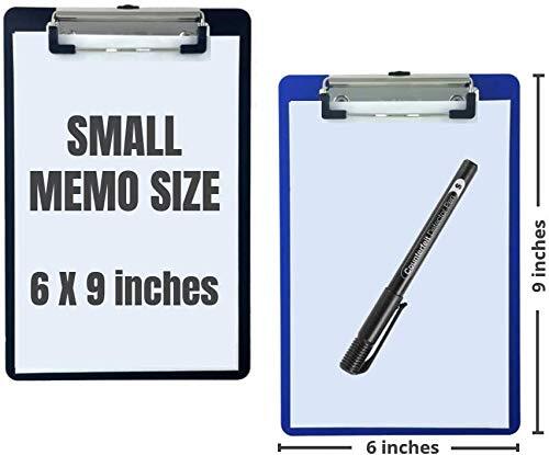 Clip Board Plastic Memo Translucent Blue/Translucent Black 6 x 9 - Small 4