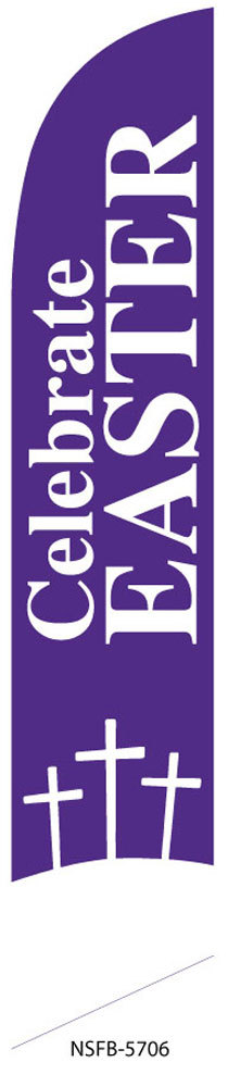 Celebrate Easter Church 12ft Feather Banner Swooper Flag, Flag Only