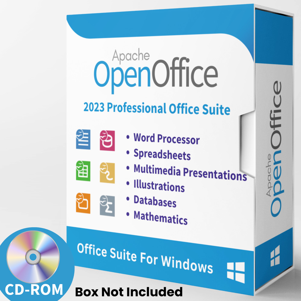 Open Office 2023 | Word Processor, Slide Show, Spreadsheet Software Suite | CD