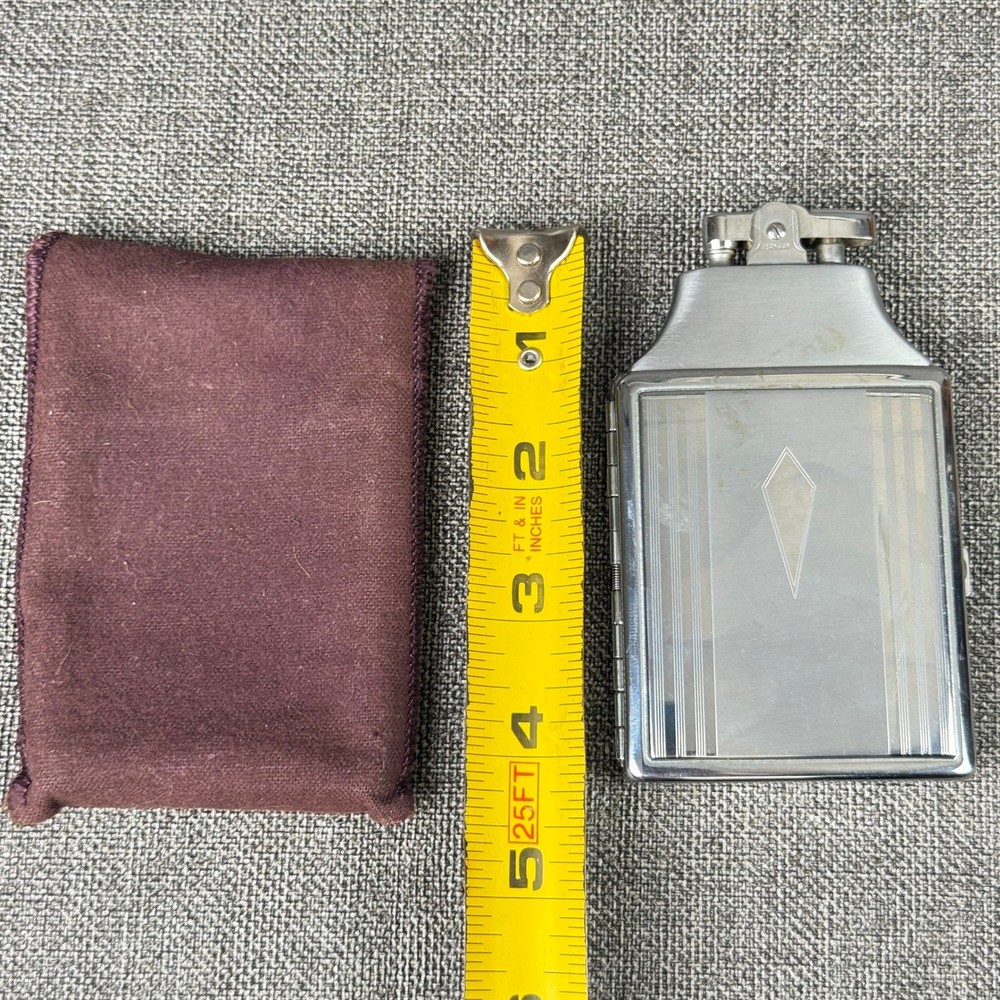 Vintage Ronson Mastercase Cigarette Case Lighter Combo with Pouch
