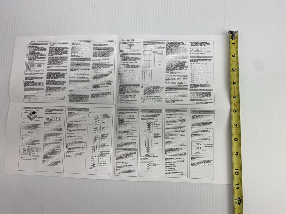 Sharp XE-A102 Cash Register Instruction Manual & Quick Start Guide Only