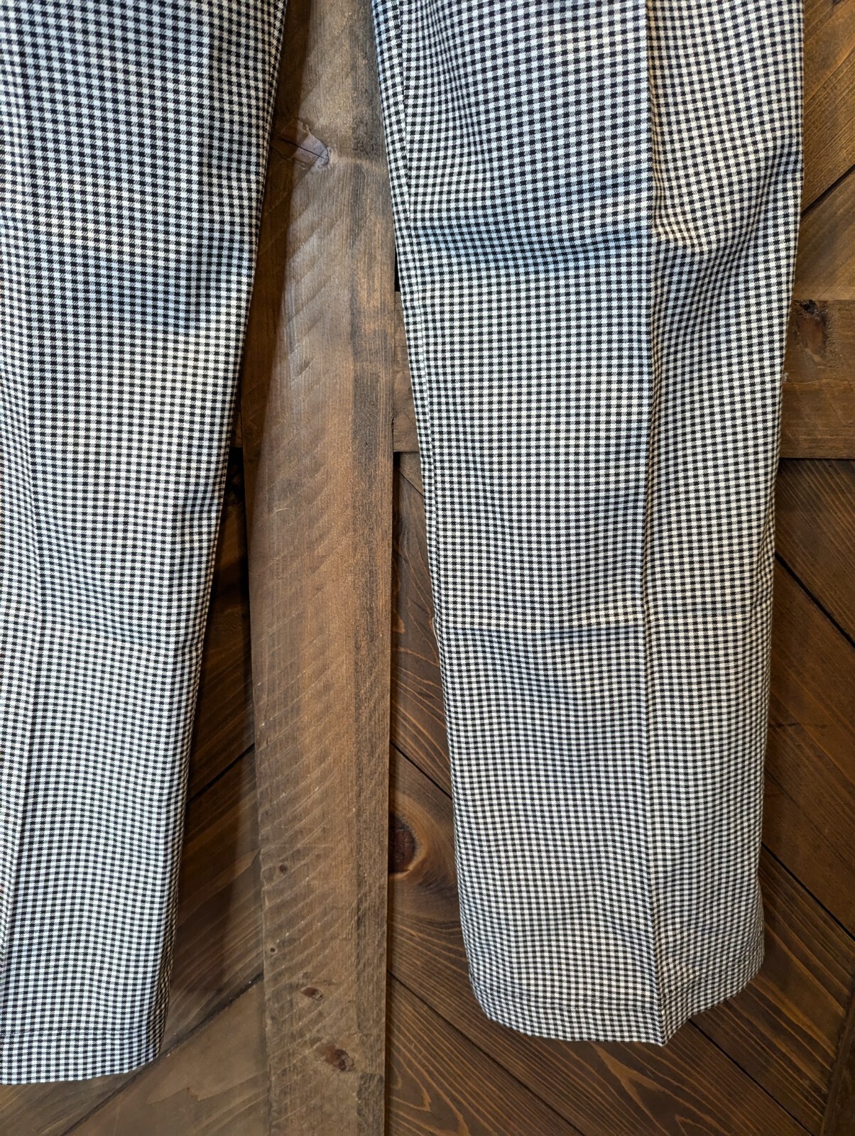 Chef Works Drawstring Pants Small Pockets Black White Check NEW with TAG