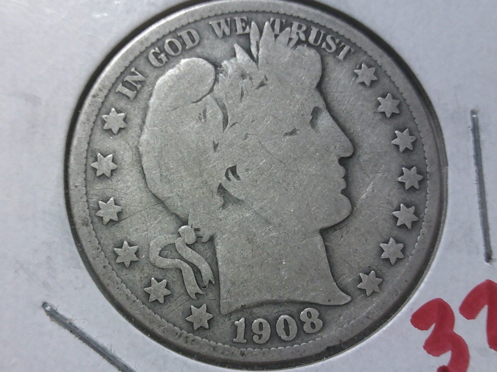 1908-P  Barber Half Dollar