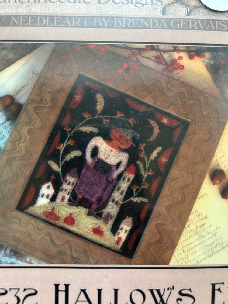 OOP? PRIMITIVE PUNCHNEEDLE  EMBROIDERY PATTERN, CRAFTS PUNCH NEEDLE PUMPKIN