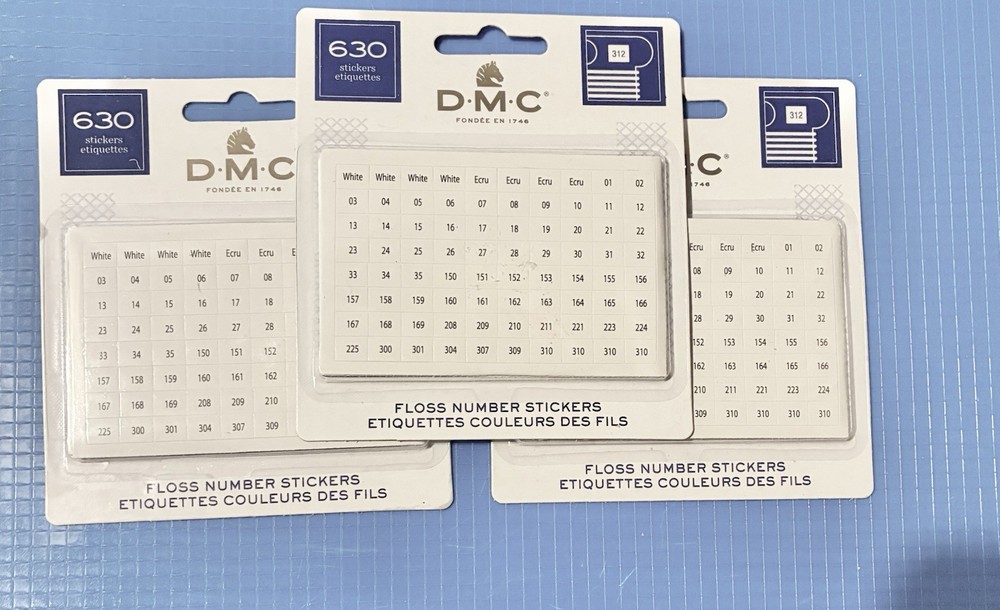 DMC Floss Number Stickers-640 Labels THREE SETS