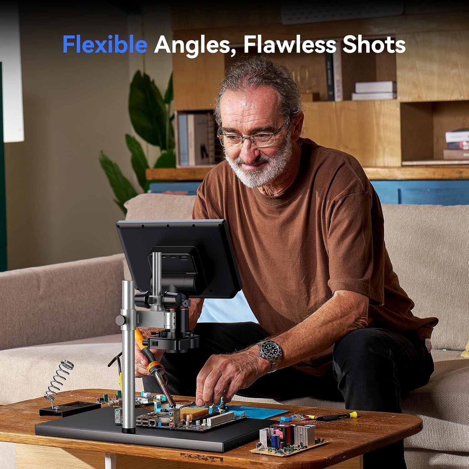 TOMLOV 4K Digital Microscope Autofocus TM4K-AF Max 10.1" HDMI with Spin Flex Arm