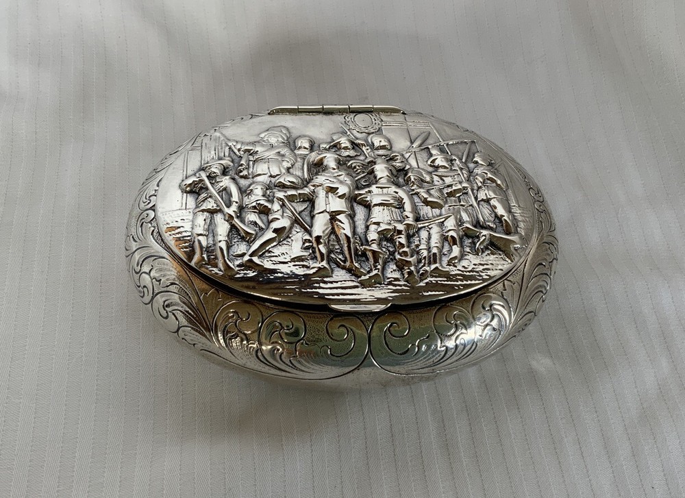 Antique Sterling Silver Repousse Box