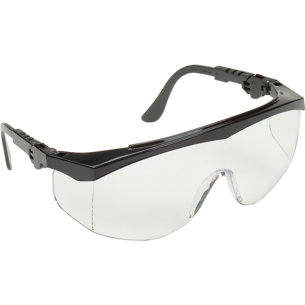 Tomahawk Wraparound Glasses Clear Lens Black Frame