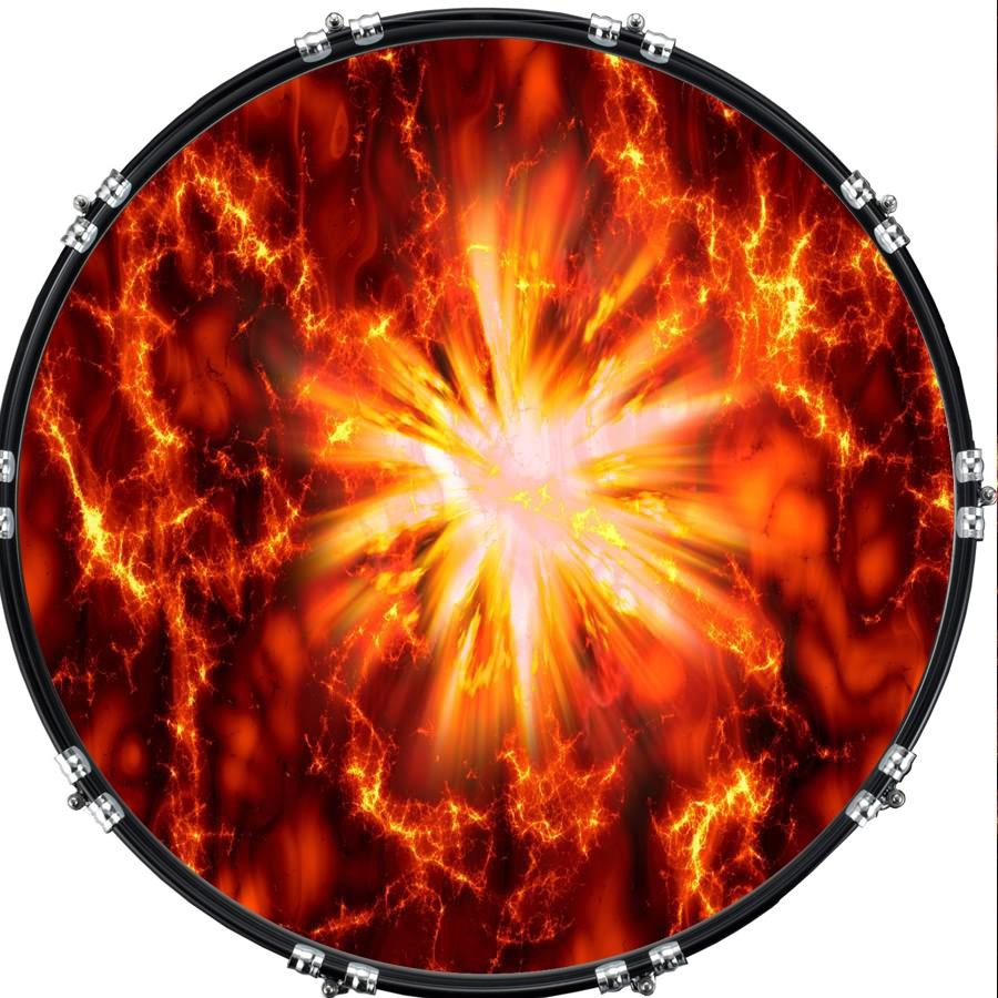 20" Custom Bass Kick Drum Front Head Graphical Explosive 1