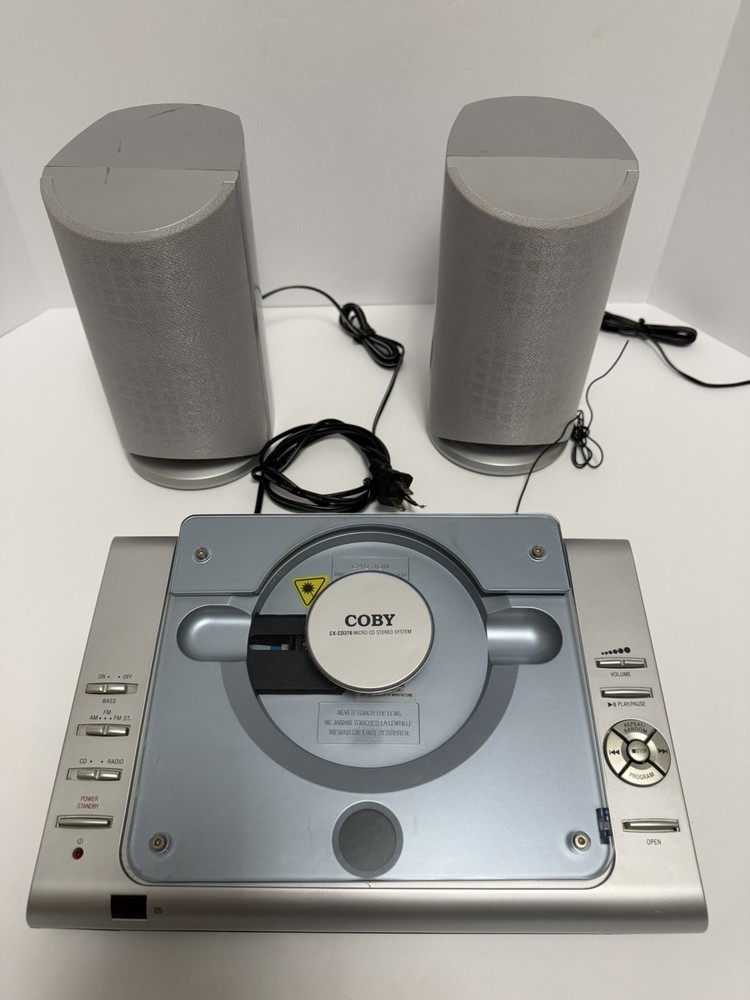 Coby CX-CD 376 Micro CD Stereo System Untested without Remote