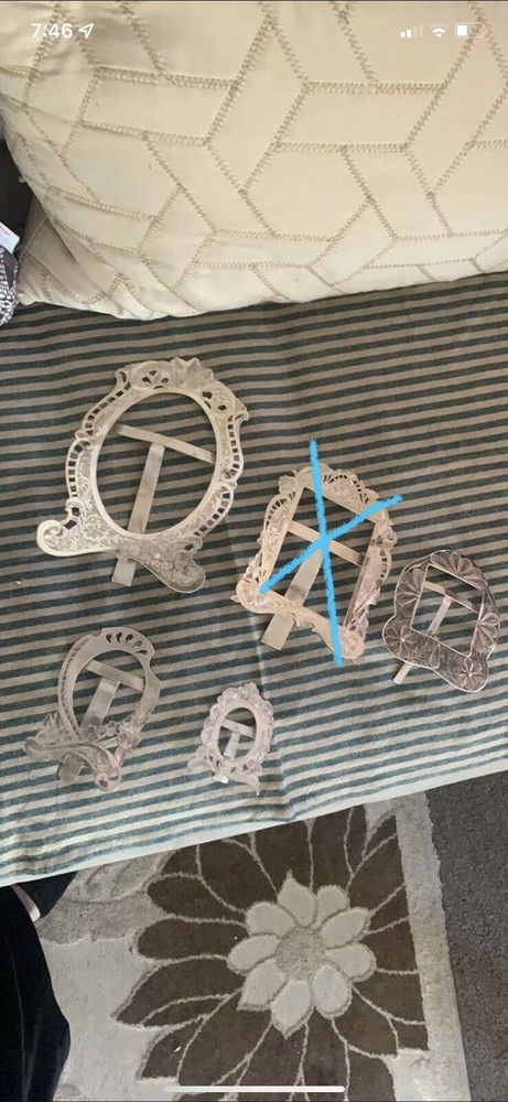 Handmade Real Silver Picture Frames Lot By Persian, 4 Pieces.