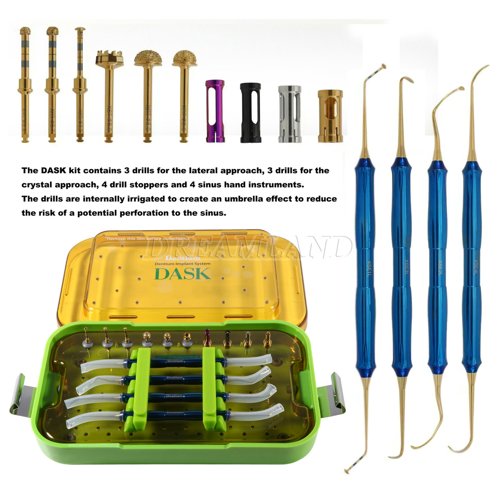 Implant Advanced Sinus Lift Super Line Implantium Surgical Kit Drill DASK