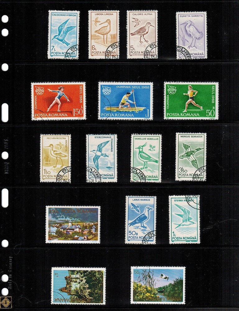 10 VARIO 5S PLUS Pocket Double Sided Pages for Stamp and Other Collecting, Black