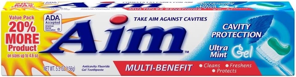 Aim Cavity Protection Toothpaste 5.5 oz – Mint (Select Pack)